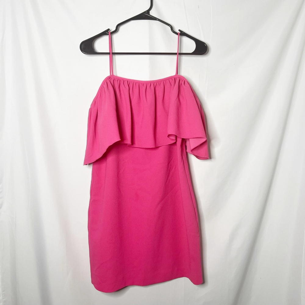 NEW with tags Trina Turk Pink Off The Shoulder Ruffle Mini Dress Size 4